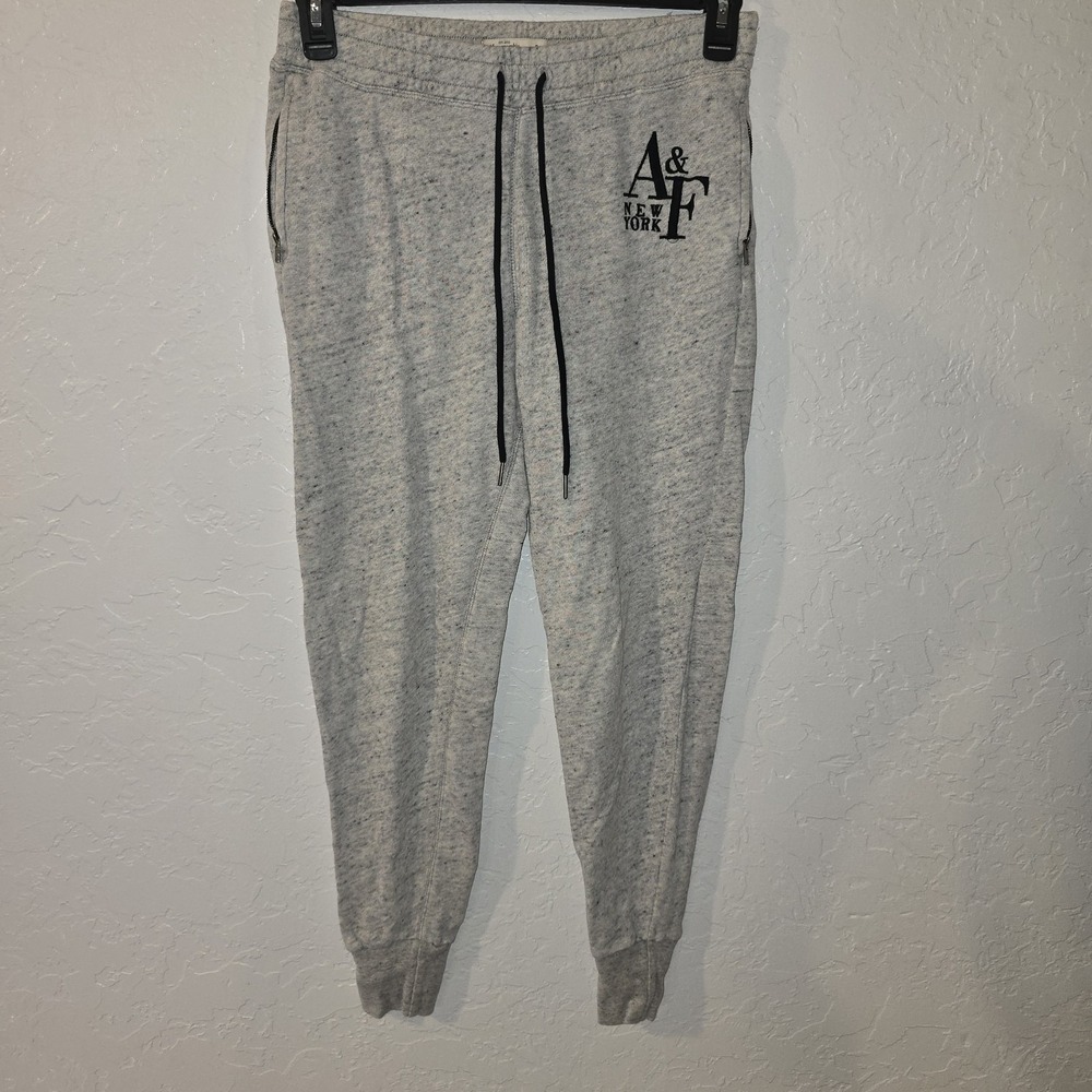 Abercrombie & Fitch Sweatpants Mens Small Gray Jogger Elastic Waist Drawstring